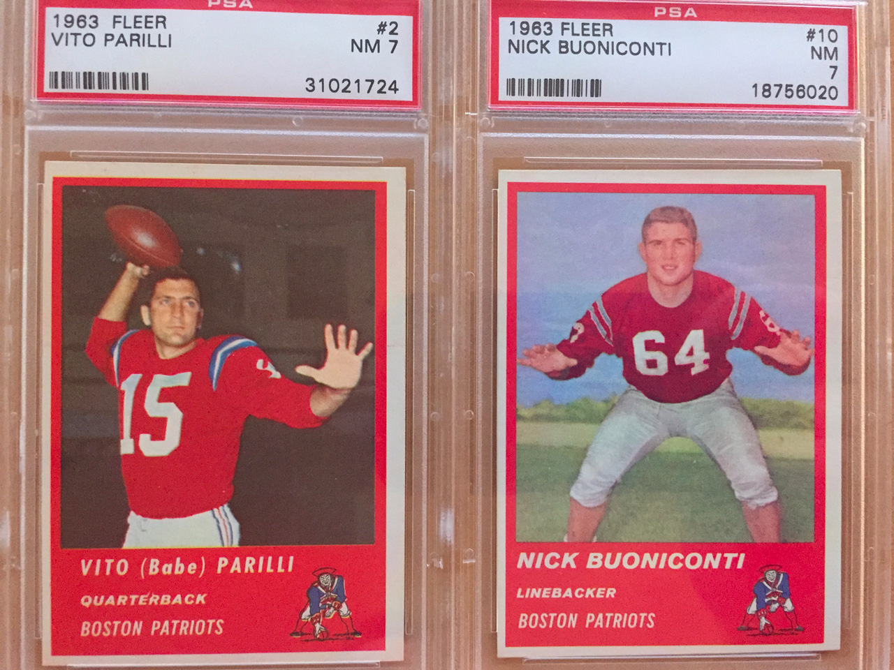 1964 Topps #3 Nick Buoniconti Boston Patriots Football Card NM